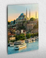 Süleymaniye Camii ve Boğaz Manzarası Kırılmaz Temperli Cam Tablo