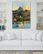 Süleymaniye Camii ve Boğaz Manzarası Kırılmaz Temperli Cam Tablo - Görsel 2