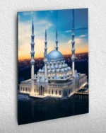 Gün Batımı Manzaralı Cami Görseli Kırılmaz Temperli Cam Tablo