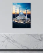 Gün Batımı Manzaralı Cami Görseli Kırılmaz Temperli Cam Tablo - Görsel 4