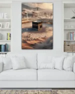 Kabe ve Mekke Manzarası Kırılmaz Temperli Cam Tablo - Görsel 2