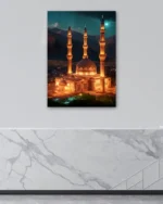 Gece Aydınlatmalı Cami Kırılmaz Temperli Cam Tablo - Görsel 4