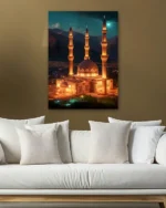 Gece Aydınlatmalı Cami Kırılmaz Temperli Cam Tablo - Görsel 5
