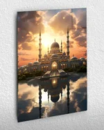 Gün Batımında Camii Manzarası Kırılmaz Temperli Cam Tablo