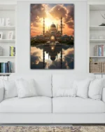Gün Batımında Camii Manzarası Kırılmaz Temperli Cam Tablo - Görsel 2