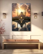 Gün Batımında Camii Manzarası Kırılmaz Temperli Cam Tablo - Görsel 3