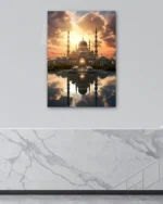 Gün Batımında Camii Manzarası Kırılmaz Temperli Cam Tablo - Görsel 4