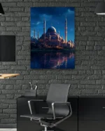 Gece Manzaralı Camii Kırılmaz Temperli Cam Tablo - Görsel 6