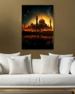 Gün Batımında Camii Kırılmaz Temperli Cam Tablo - Görsel 5