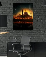 Gün Batımında Camii Kırılmaz Temperli Cam Tablo - Görsel 6