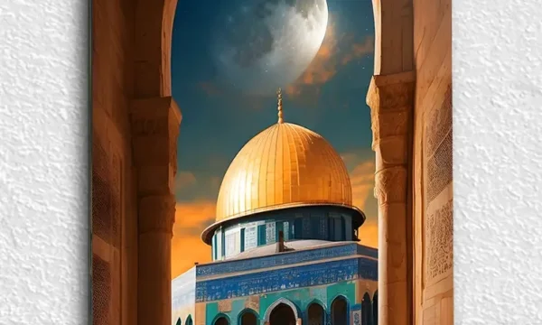 Kubbetüs Sahra Gece Manzarası Kırılmaz Temperli Cam Tablo