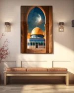 Kubbetüs Sahra Gece Manzarası Kırılmaz Temperli Cam Tablo - Görsel 3