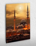 Altın Gün Batımı Camii Kırılmaz Temperli Cam Tablo