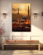Altın Gün Batımı Camii Kırılmaz Temperli Cam Tablo - Görsel 3