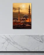 Altın Gün Batımı Camii Kırılmaz Temperli Cam Tablo - Görsel 4