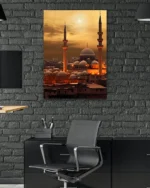 Altın Gün Batımı Camii Kırılmaz Temperli Cam Tablo - Görsel 6