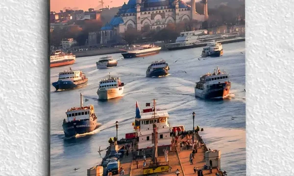 İstanbul Boğazı ve Camii Manzarası Kırılmaz Temperli Cam Tablo