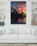 Süleymaniye Camii Gün Batımı Kırılmaz Temperli Cam Tablo - Görsel 2