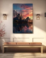 Süleymaniye Camii Gün Batımı Kırılmaz Temperli Cam Tablo - Görsel 3