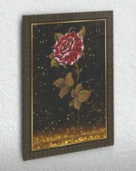 Ebru Sanatı Gül Deseni Kırılmaz Temperli Cam Tablo