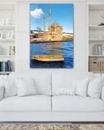 Ortaköy Camii ve Boğaz Manzarası Kırılmaz Temperli Cam Tablo - Görsel 2