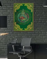 Yeşil ve Altın Detaylı Kırılmaz Temperli Cam Tablo - Görsel 6