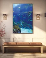 Mercan Resifinde Renkli Balıklar Temperli Cam Tablo - Görsel 3