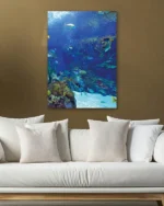 Mercan Resifinde Renkli Balıklar Temperli Cam Tablo - Görsel 5