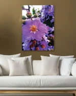 Pembe Mor Çiçek Demeti Temperli Cam Tablo - Görsel 5