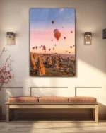 Kapadokya Gün Doğumu Balonları Temperli Cam Tablo - Görsel 3