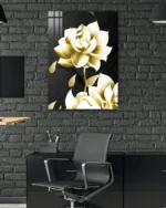 Krem Renk Lotus Çiçeği Temperli Cam Tablo - Görsel 6