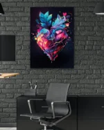 Renkli Kalp ve Yaprak Desenli Modern Temperli Cam Tablo - Görsel 6