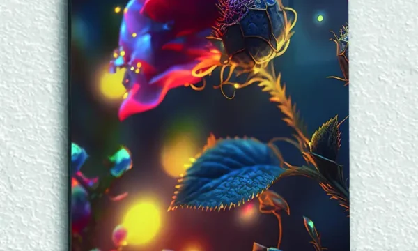 Büyülü Işıklı Gül ve Tomurcuklar Temperli Cam Tablo