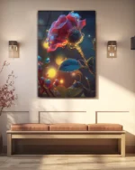 Büyülü Işıklı Gül ve Tomurcuklar Temperli Cam Tablo - Görsel 3