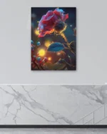 Büyülü Işıklı Gül ve Tomurcuklar Temperli Cam Tablo - Görsel 4