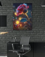 Büyülü Işıklı Gül ve Tomurcuklar Temperli Cam Tablo - Görsel 6