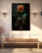 Şişede Parıltılı Gül Temperli Cam Tablo - Görsel 3