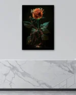 Şişede Parıltılı Gül Temperli Cam Tablo - Görsel 4
