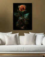 Şişede Parıltılı Gül Temperli Cam Tablo - Görsel 5