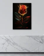 Alevsi Parlayan Gül Temperli Cam Tablo - Görsel 4