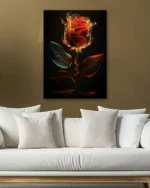 Alevsi Parlayan Gül Temperli Cam Tablo - Görsel 5