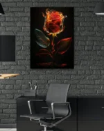 Alevsi Parlayan Gül Temperli Cam Tablo - Görsel 6