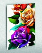 Rengârenk Güller Kompozisyonu Temperli Cam Tablo