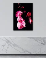 Pembe Orkide Dalları Temperli Cam Tablo - Görsel 4