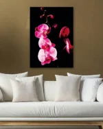 Pembe Orkide Dalları Temperli Cam Tablo - Görsel 5
