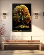 Altın Para Ağacı Temperli Cam Tablo - Görsel 3