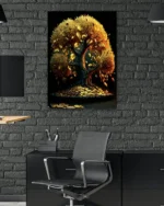 Altın Para Ağacı Temperli Cam Tablo - Görsel 6
