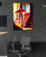 Büyülü Ormanda Dev Mantarlar Temperli Cam Tablo - Görsel 6