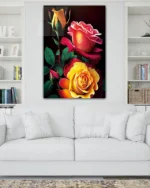 Renkli Güller Temperli Cam Tablo - Görsel 2