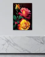Renkli Güller Temperli Cam Tablo - Görsel 4